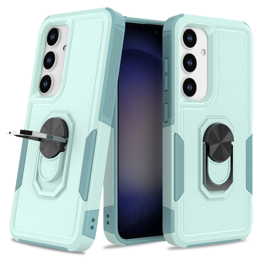 Adecuado para Samsung S24 anillo giratorio teléfono móvil Shell vela dos en uno teléfono móvil Shell PC + TPU nueva cubierta protectora