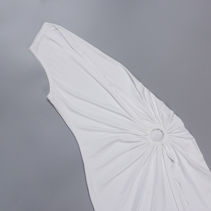 Elegant asymmetrisch schouderloos halter body voor dames_voghion.com