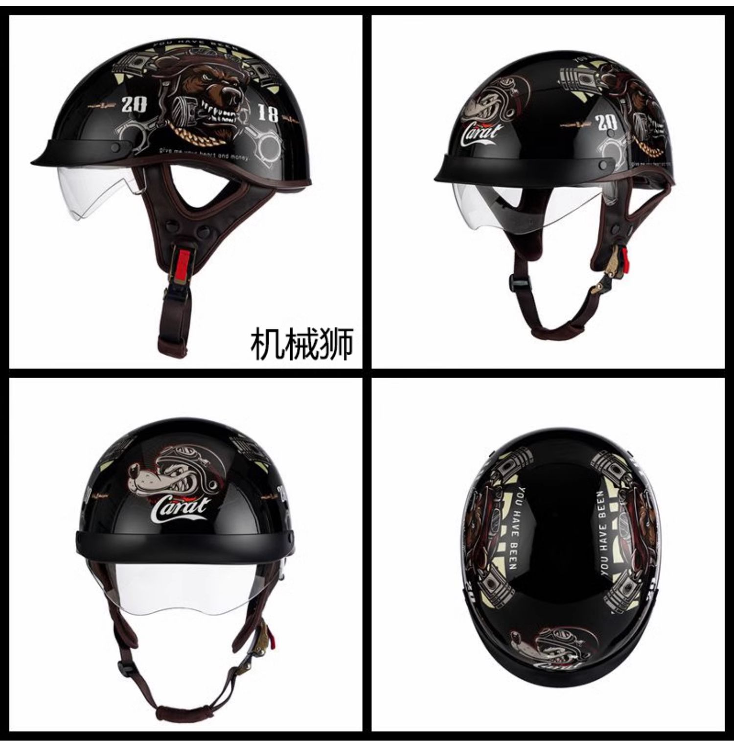 Cruise Motorcycle Half Helmet Retro Winter Men's Women's Motorbike Helmet