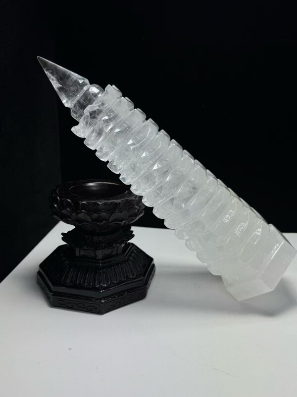 Manufacturer Wholesale Natural Rose Quartz White Crystal Wenchang Tower Desk Ornaments Crafts Crystal Tower Office Home Feng Shui