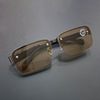 Crystal, glossy sunglasses, metal glasses