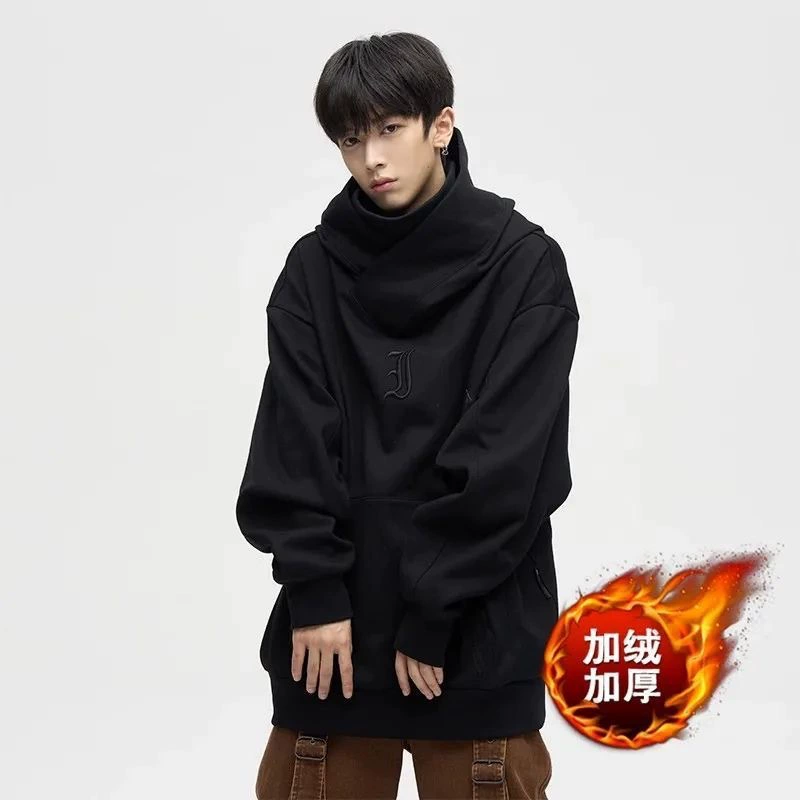 Американский тяжеловесный свитер мужской с капюшоном зимой