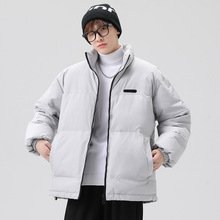 定制秋季新款羽绒风情侣款立领宽松潮流纯色外套男女同款羽绒服