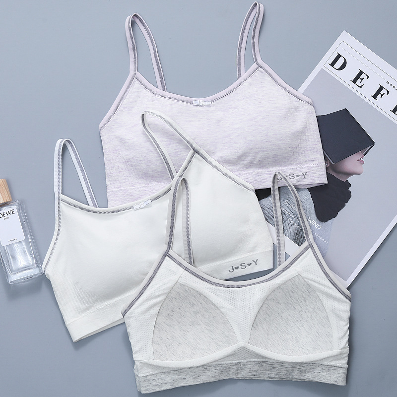 Girls' Underwear without Steel Rim Sports Stereotype Fixed Cup Vest Development Stage Junior High School Students Big Children's Bra