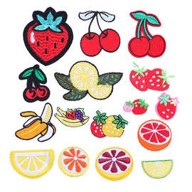 卡通刺绣布贴儿童服装辅料背胶绣花破洞补丁贴草莓水果热熔章标