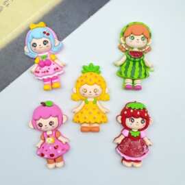 卡通大号加厚软胶水果女孩系列 DIY手工发绳头饰玩具包冰箱贴材料