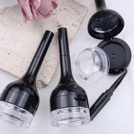 个性化设计2合一翻扣唇釉口红//眉粉彩妆瓶包材   自带笔刷镜子