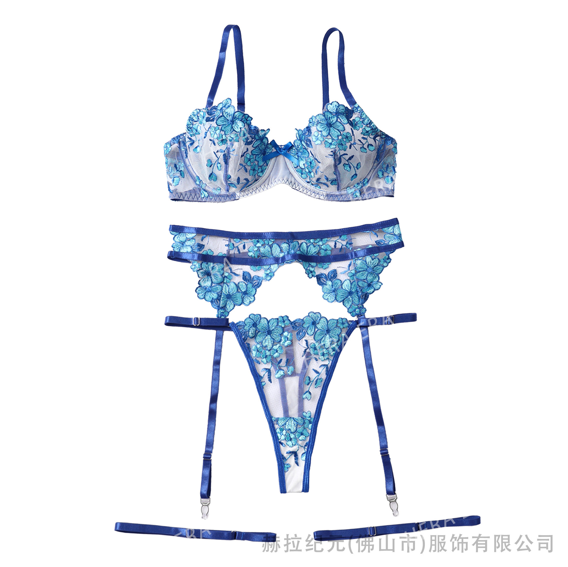 HERA transfronterizo caliente azul nocturno flor de melocotón colgante ropa interior amorosa anillo de pierna ajustable fábrica al por mayor