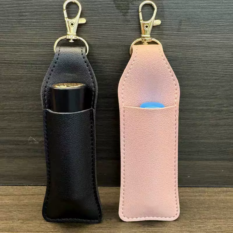直销唇膏保护PU皮革袋配钥匙扣随身香水包装袋单支装口红唇釉皮套
