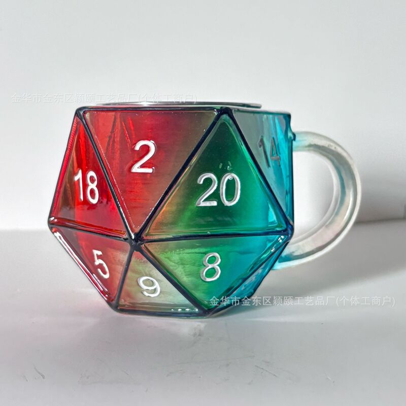 跨境Dungeons & Dragons D20 Dice Mug龙与地下城D20骰子杯马克杯|undefined