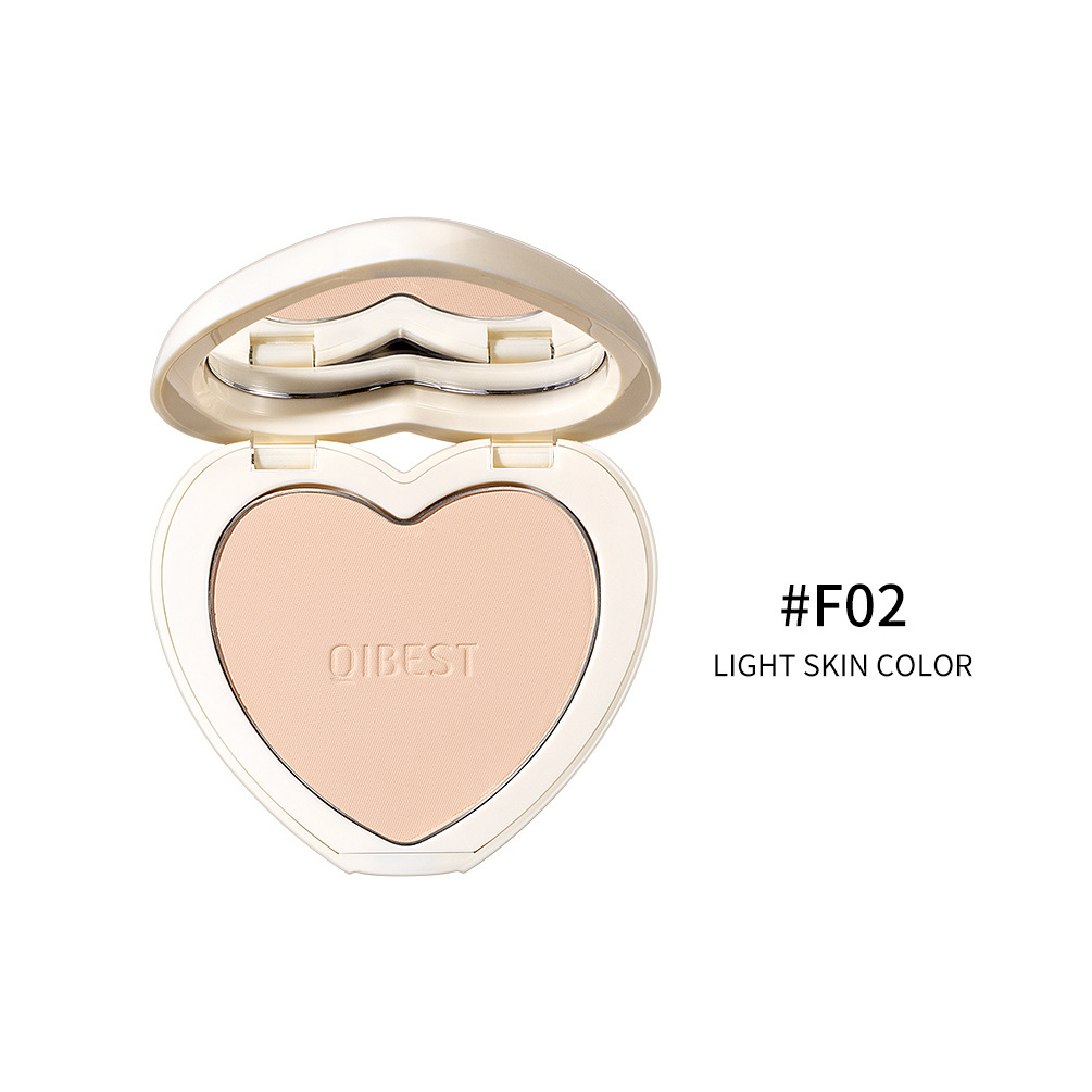 Carina QIBEST poudre de beauté tridimensionnelle naturelle en forme de coeur correcteur imperméable éclaircissant peau maquillage nu_voghion.com