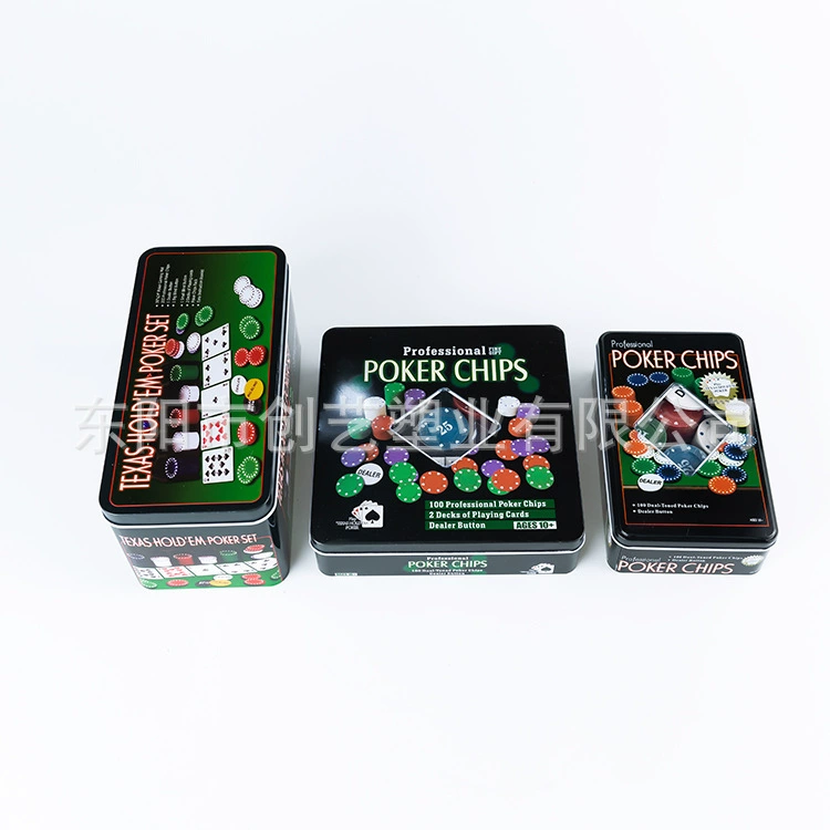 200 high narrow tablets Texas Hold'em 21 -point iron box chip set 200 chips+villagers+poker+tablecloth+box