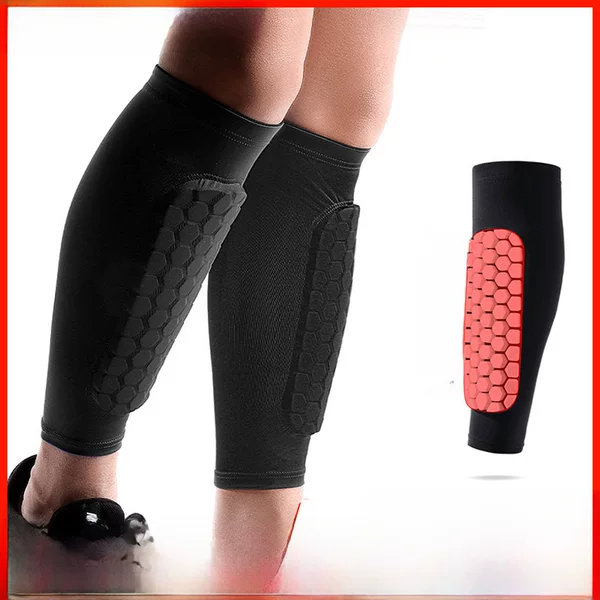 Outdoor Sports Basketball Running Riding Calf Protection Cover Honeycomb Breathable Anti-collision Shock-absorbing EVA Football Leg Socks