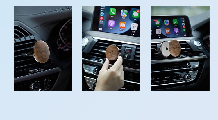 Solid Wood Car-Mounted Solid Aromatherapy Creative Mushroom-Shaped New Air Vent Perfume with a High-End Feel Car Interior Decoration