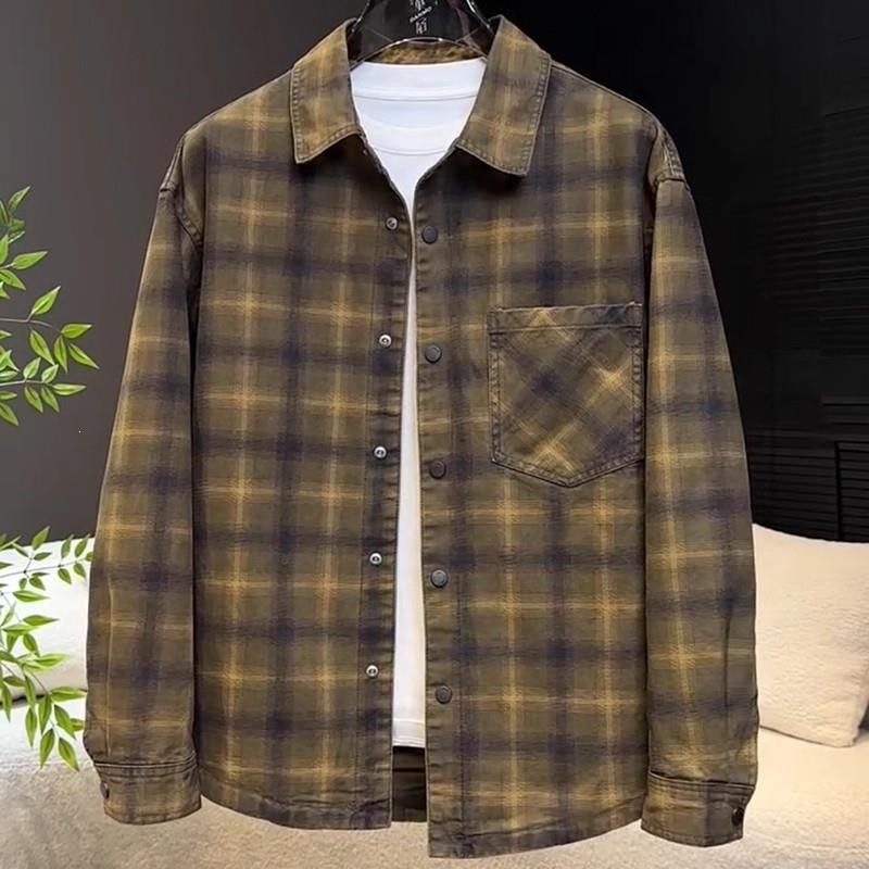 Stylish and edgy patchwork shirt, new spring/autumn style, mature and sophisticated design, men's long-sleeved shirt, in stock.