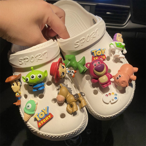 New Cute Witch Hole Shoes Accessory Pororo Children's Shoes Flower Shoe Buckle Smiling Flower DIY Accessories Decor for Boys and Girls