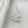 Small design organic minimalistic necklace from pearl, advanced chain for key bag , silver 925 sample, high-quality style