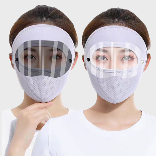 Lens model Dust-proof sun-proof goggles mask Summer thin ice silk anti-UV full face mask Face protection
