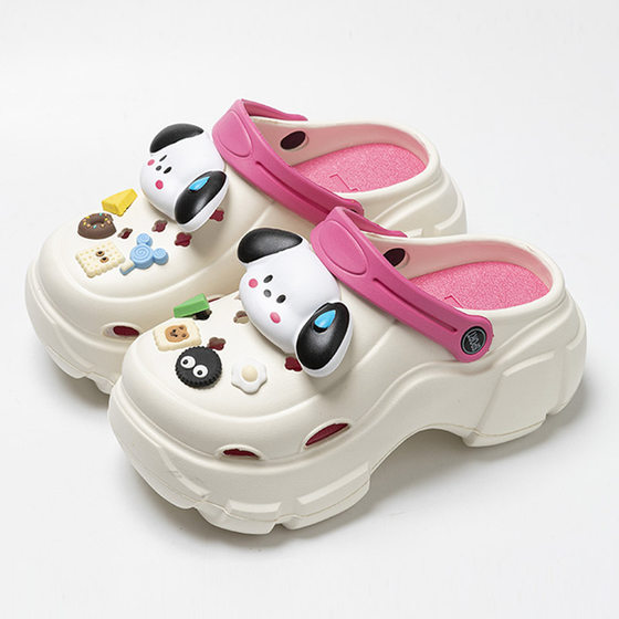 2024 New EVA Hole Shoes Women's Summer Outer Wear Thick Sole Shoes Anti-slip Beach Baotou Heightened Sandals