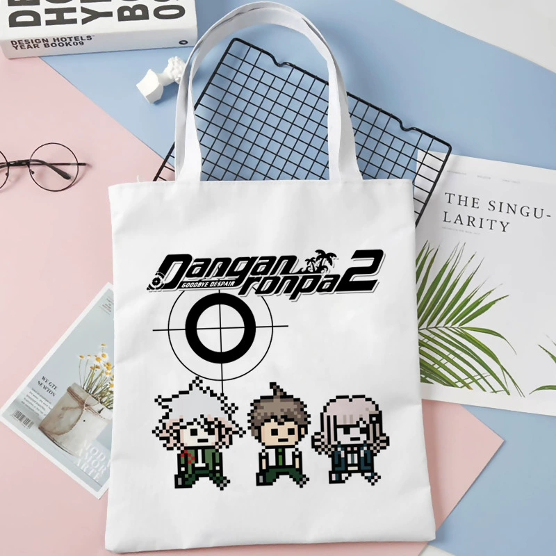 [Сумка для покупок Danganronpa холст Болсо мешок для покупок с принтом холст большая емкость]