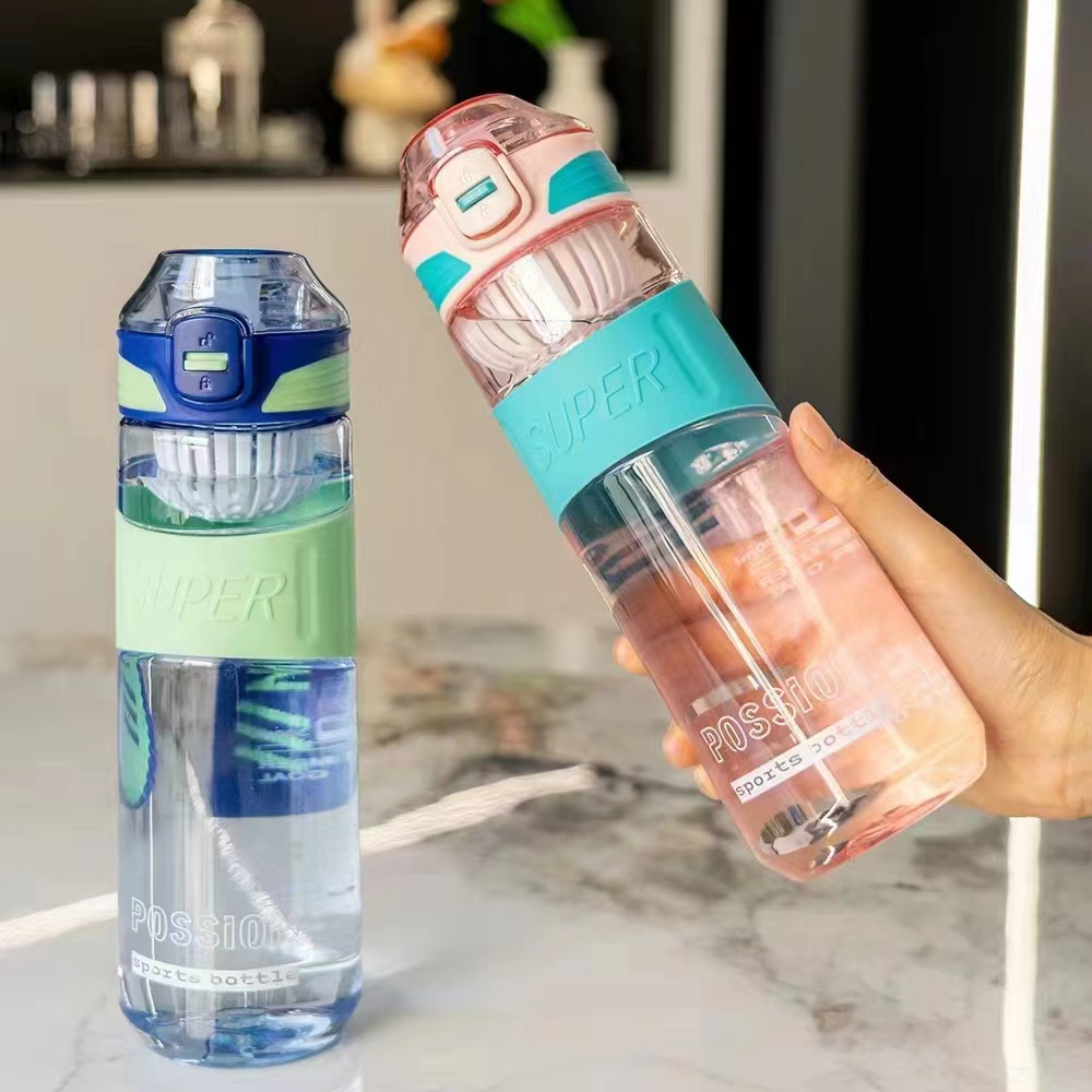 Tianyi 0951 nueva cubierta de rebote deportes taza de agua aislamiento térmico taza de té estudiante al aire libre portátil fitness taza de plástico