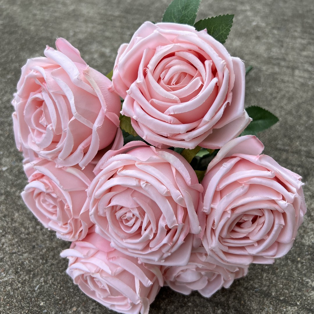 Simulación del Día de San Valentín rosa fabricante 3 sola rama multi-cabeza rosa decoración de la boda flor falsa al por mayor