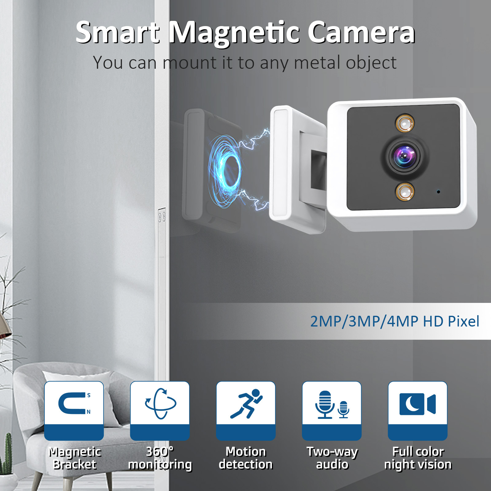 Fábrica de origen 5G cámara de absorción magnética doméstica detección móvil intercomunicación de visión nocturna explosiva transfronteriza monitoreo inteligente inalámbrico