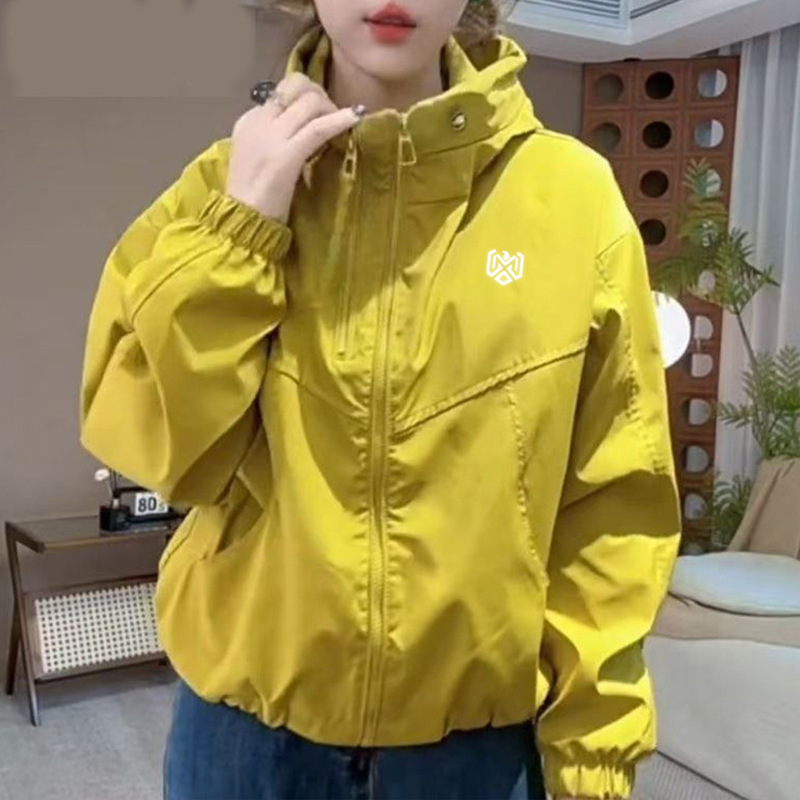 High-Quality Short Hooded Jacket for Women, 2026 New Spring and Autumn Double-Zipper Windbreaker, Versatile Jacket for Petite Figures