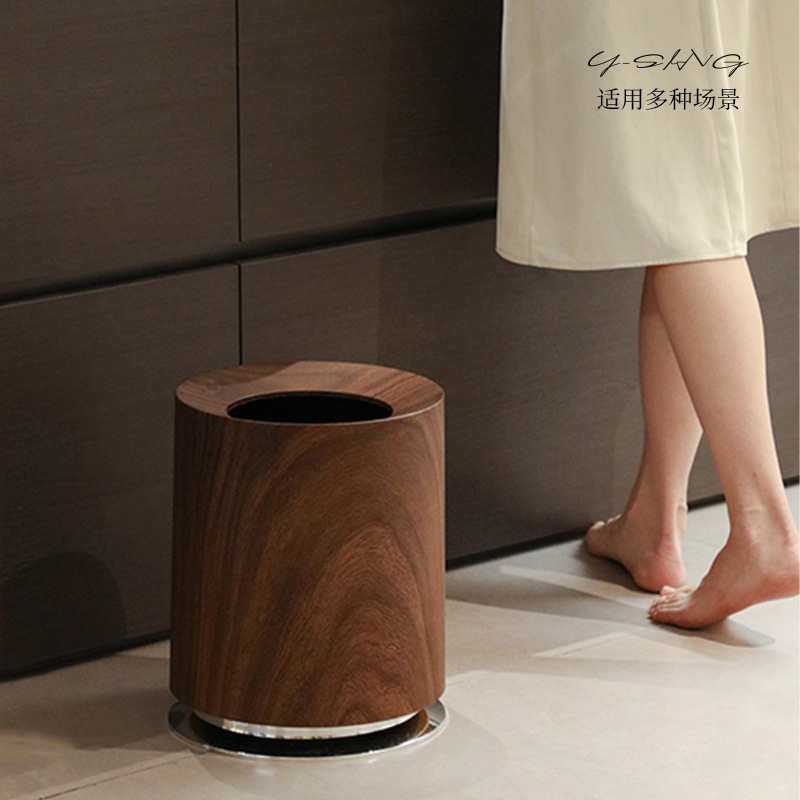 Basura de madera imitación, lujo ligero para el hogar, sala de estar, dormitorio, baño, hotel de estilo medieval, cubo sanitario comercial