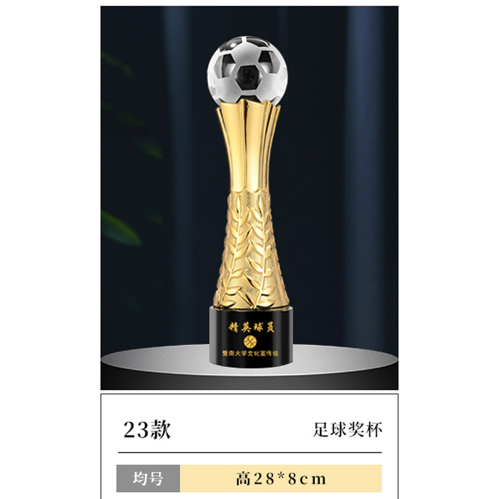 Fútbol Trofeo de cristal Creativo Tirador Deportivo Juegos Mundiales Torneo Medalla de resina Premios de equipo árbitro