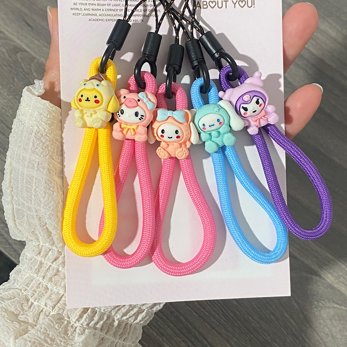 手机挂绳手指绳卡通简约可爱挂件挂链钥匙U盘短款挂短绳批发现货