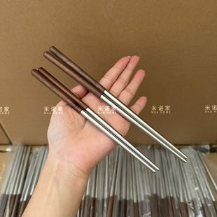 Minojia 304 walnut solid wood chopsticks retro ins household high-end new wooden chopsticks tableware non-slip chopsticks
