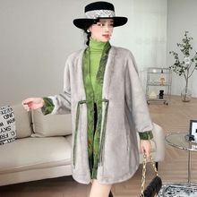 新款仿水貂绒外套女新中式国风皮草外套加厚时尚防寒貂皮大衣