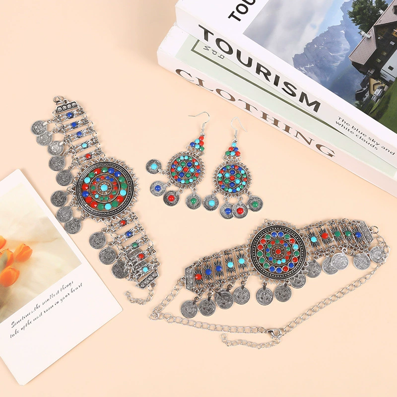 Богемные аксессуары для волос головные уборы с монетами цветные кисточки аксессуары со стразами Головные Уборы Костюм в западном стиле меньшинств