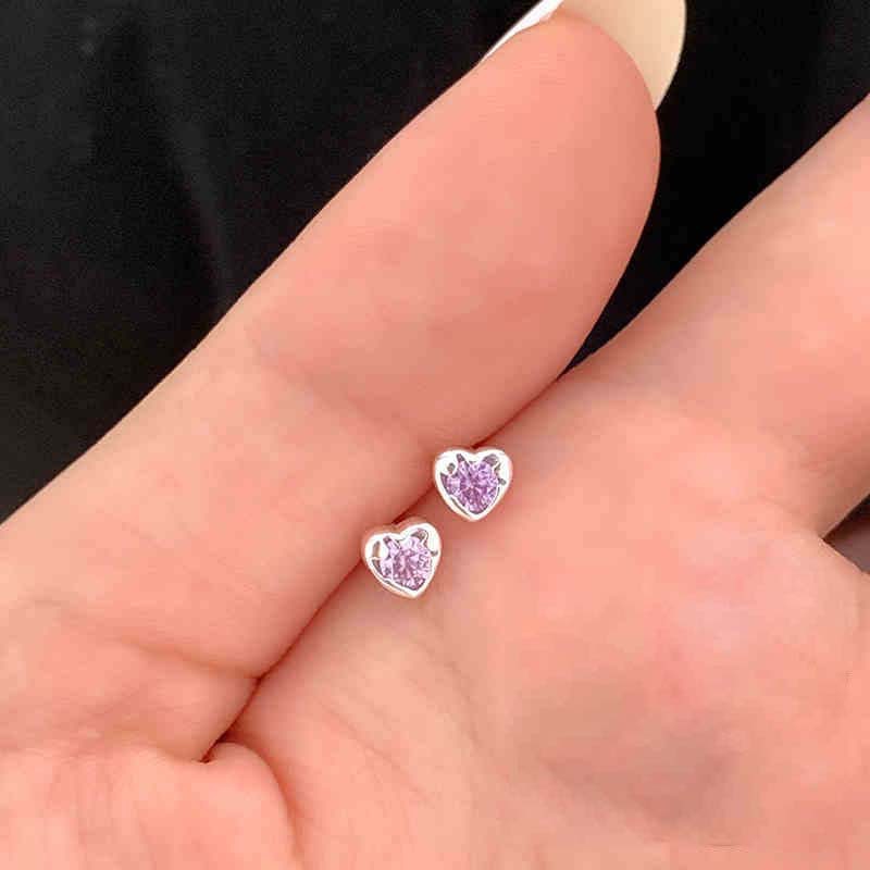 러브 퍼플 다이아몬드 귀걸이
