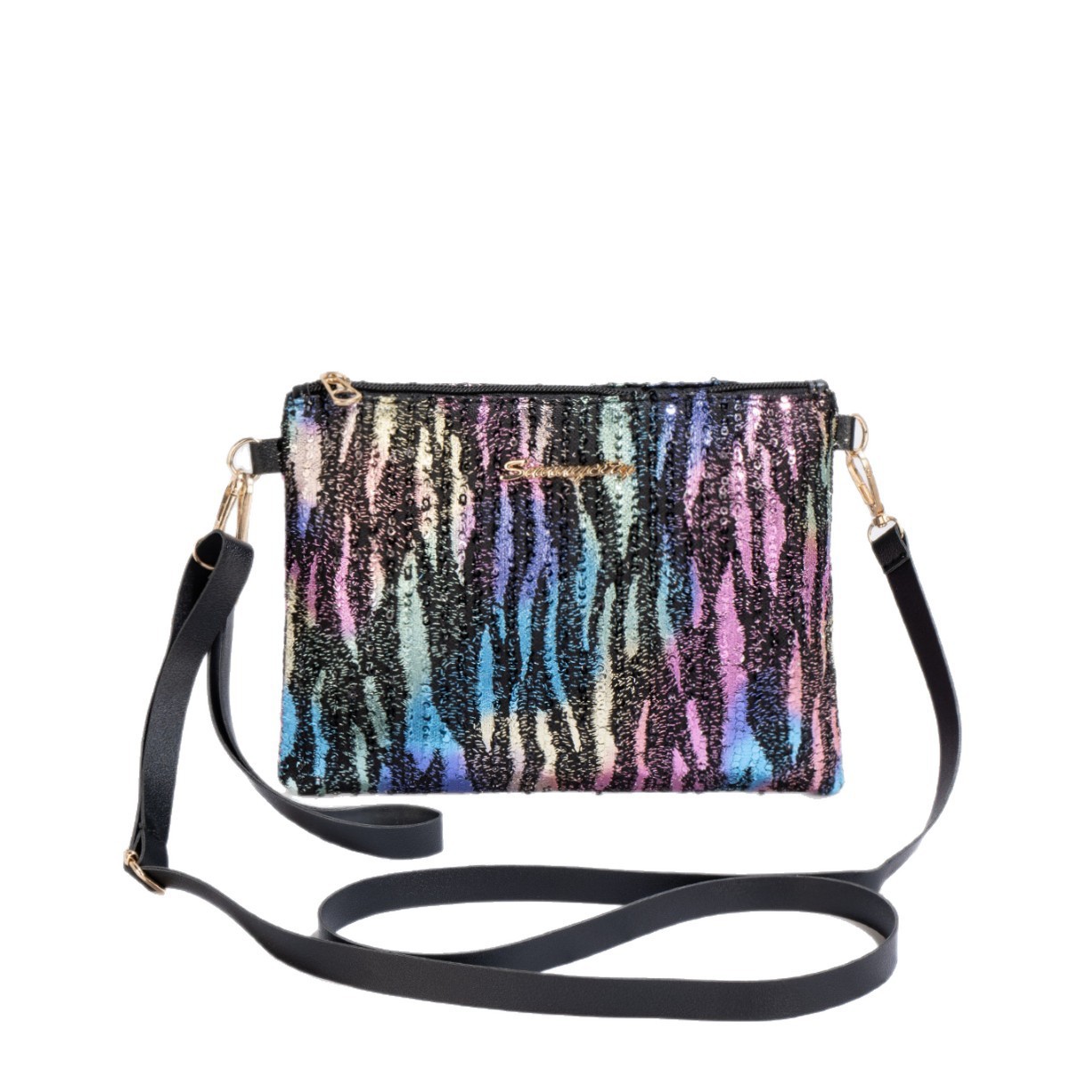 Bolso de hombro de cadena de sequillas de personalidad creativa bolso de hombro de chicas simple bolso de moda bolso de color contraste image 5