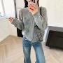 重工1017d04亮片网纱毛衣