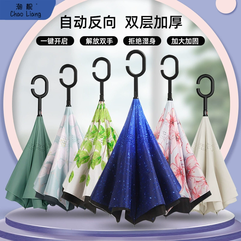 Double-layer automatic windproof big umbrella for double