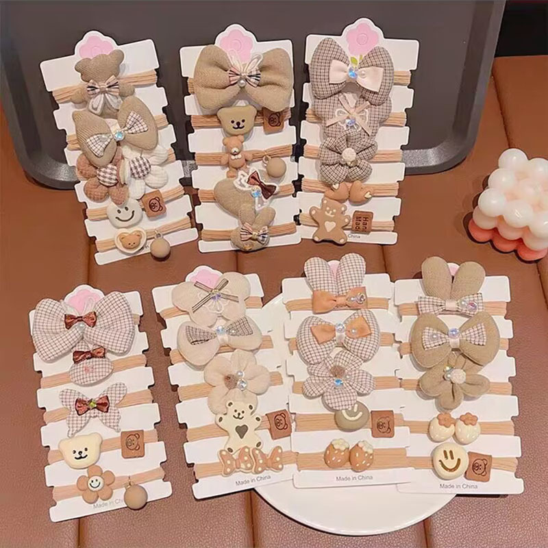 Autumn and Winter Bow Girls' Hair Accessories Rubber Band Hair Band Girls' High Ponytail Headband Children's Hair Rope Rubber Band