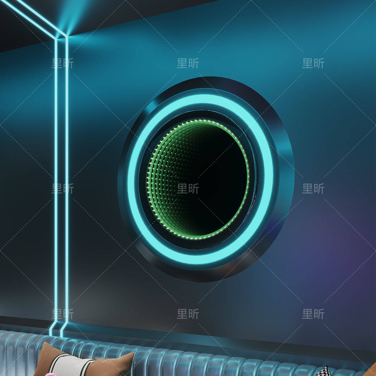 Módulo de modelado de abismo creativo personalizado KTV bar sala de deportes electrónicos café de red fondo pared atmósfera decoración de módulo de metal