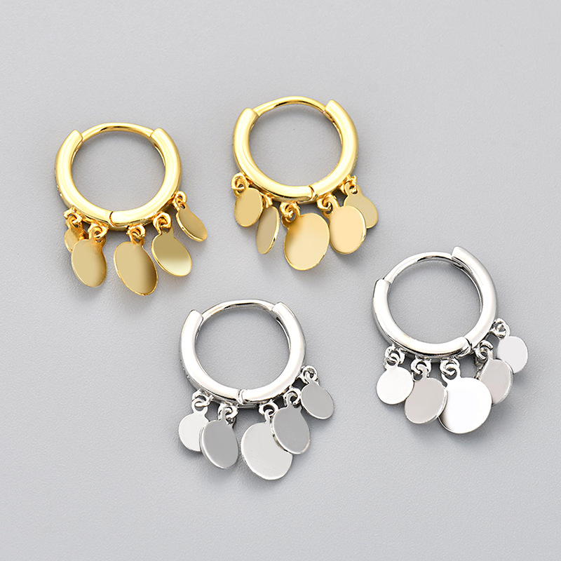 European and American Cross-Border Round Tassel Earrings for Women, Suitable for Round Faces, Korean Style, Stylish Design, Trendy Earrings