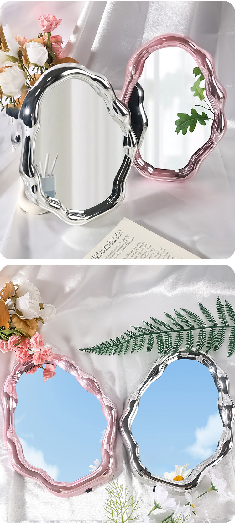 552g Weight Mirror Makeup Tools Types 1 Piece Quantity Plastic Material Irregular Pattern Cute Style Cute Irregular Plastic Mirror 1 Piece 7