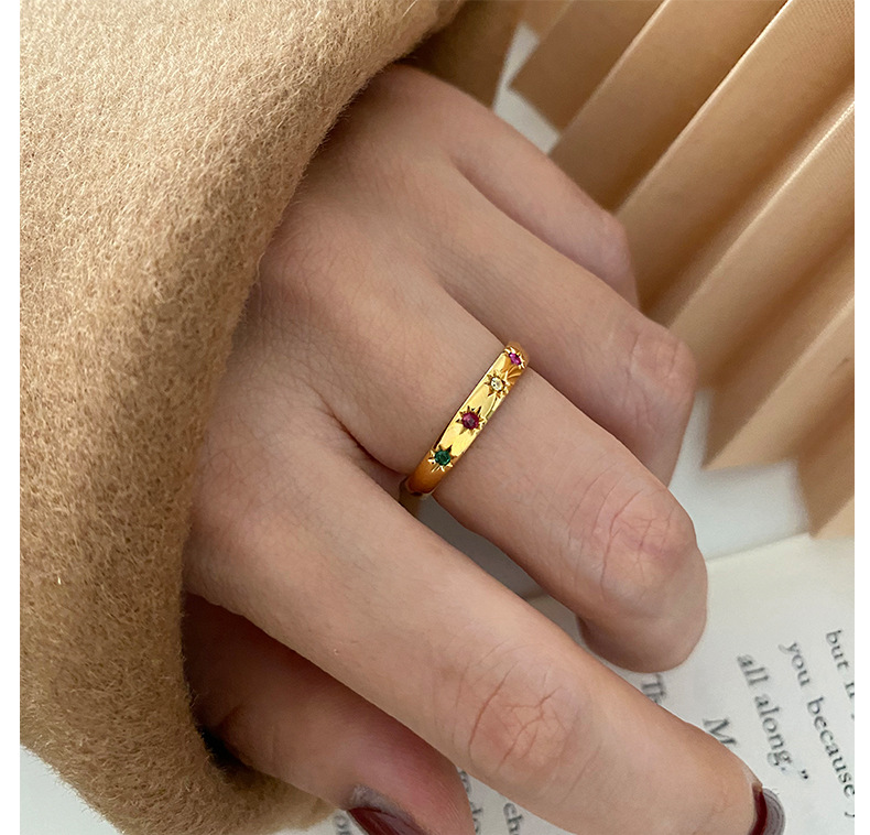 Rings Classification Adjustable Ring Size Lady Star Copper Inlay Zircon Rings