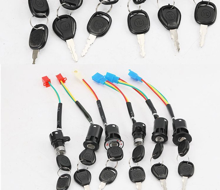 【Pack of 10】Electric Vehicle Ignition Locks Wholesale Power Locks Two-Wire Three-Wire Universal Small Medium Large Lock Accessories