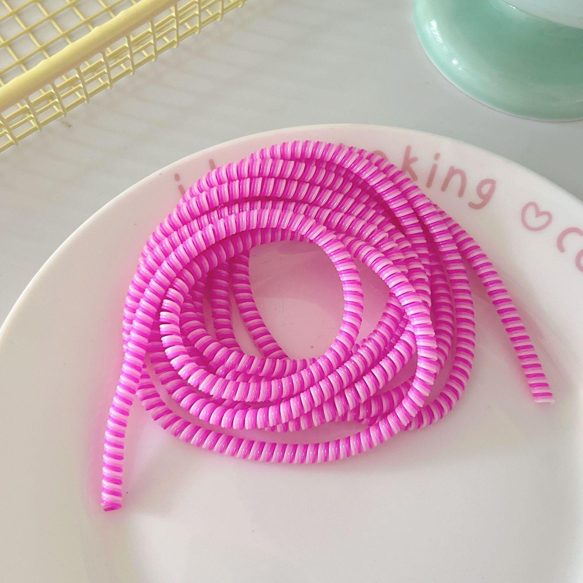 1,4 m 1,6 m cable de datos cuerda de protección anti-suciedad cable de teléfono móvil cuerda de bobinado anti-rotura cargador cubierta de protección de alambre