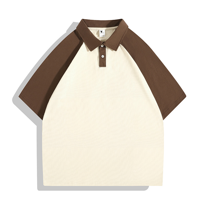 Camiseta de media manga con hombros caídos de algodón puro, polo de solapa raglán, ropa de clase de marca de moda, camisas publicitarias, ropa de trabajo, camisas culturales, personalización