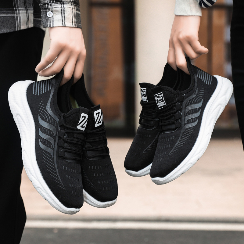 Calzado deportivo nuevo estilo malla transpirable ligero zapatos para correr al aire libre transfronterizo nuevo estilo hombres y mujeres zapatos ligeros de suela suave para hombres