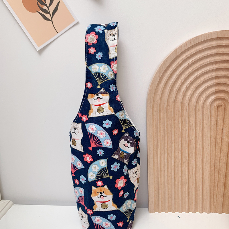 Cubierta de la taza de vacío personalizada crossbody taza de agua para niños hervidor de leche té cubierta protectora universal bolsa de lona portátil imprimible