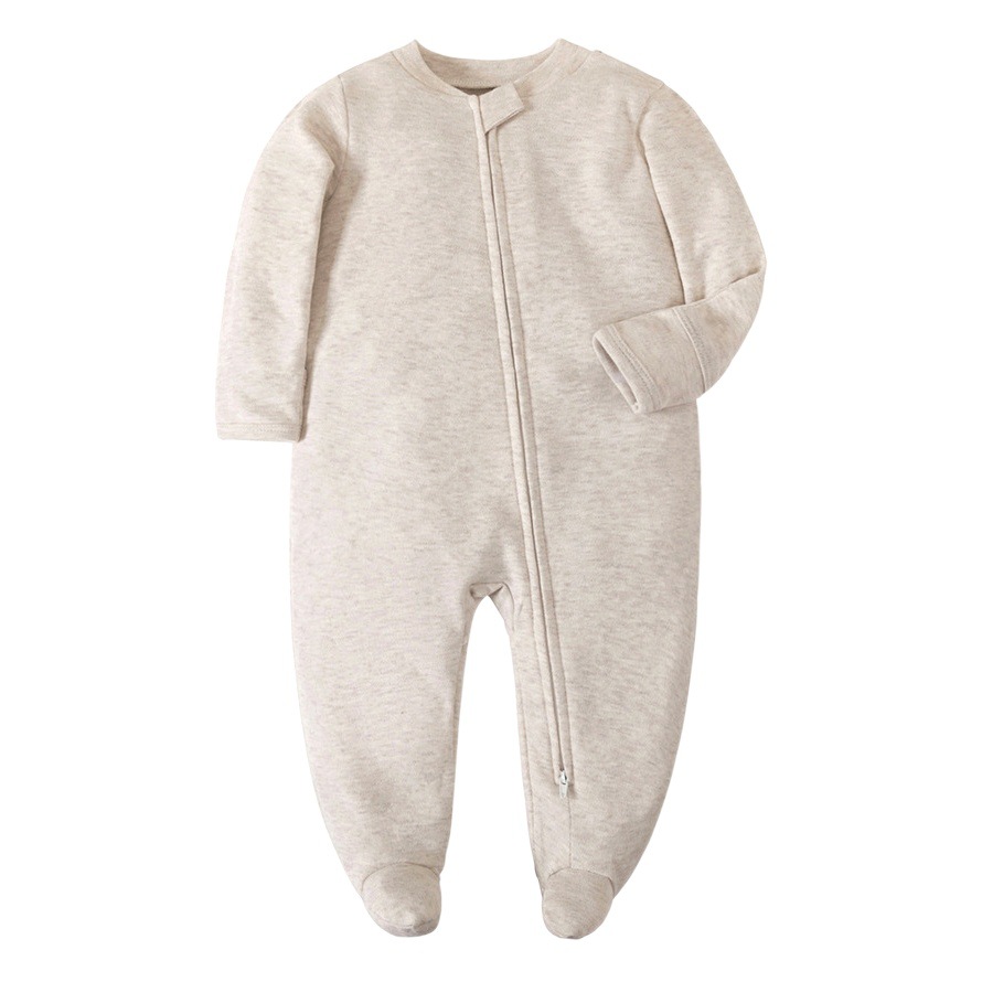 Los fabricantes venden al por mayor mono de bebé de manga larga con cremallera, mameluco, mameluco, pijamas, ropa de aire acondicionado para bebés