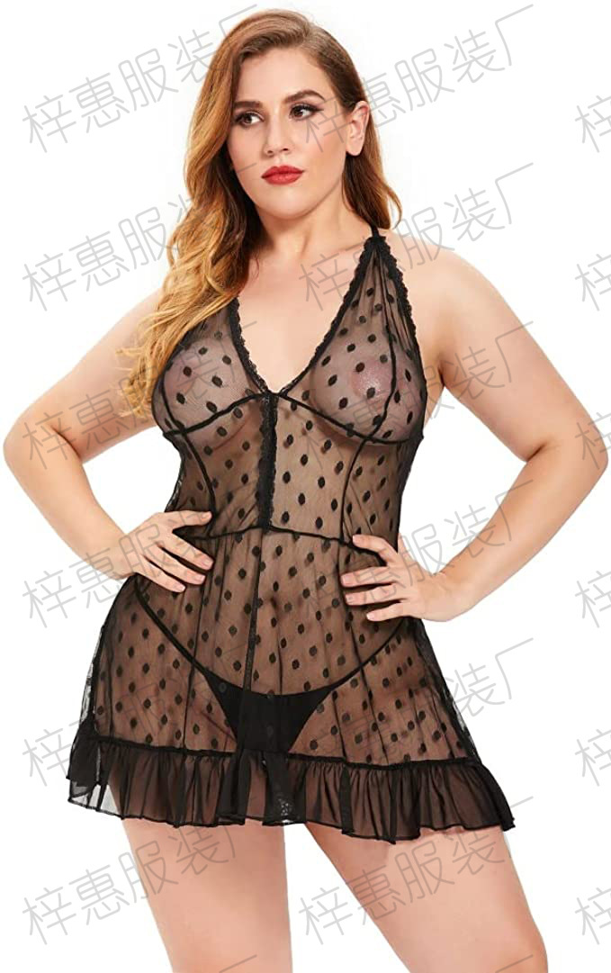 Comercio exterior transfronterizo lencería sexy mujer gorda europea y americana más tamaño de encaje sexy pijamas camisón AliExpress fábrica al por mayor